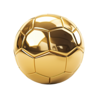 AI generated 3d render golden football isolated on transparent background png