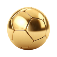 AI generated 3d render golden football isolated on transparent background png