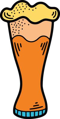 Hand Drawn Beer glasses and beer accessories in flat style