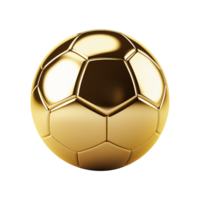 ai generiert 3d machen golden Fußball isoliert auf transparent Hintergrund png