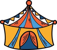 Hand Drawn Carnival tent in flat style vector