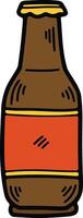 Hand Drawn beer bottle in flat style vector