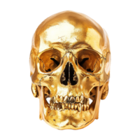 AI generated Gold skull isolated on transparent background png