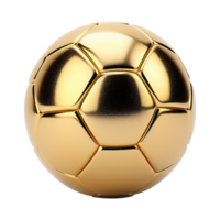 AI generated 3d render golden football isolated on transparent background png