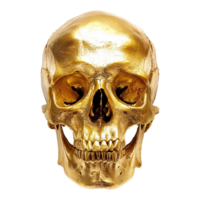 AI generated Gold skull isolated on transparent background png
