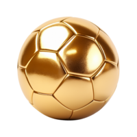 AI generated 3d render golden football isolated on transparent background png