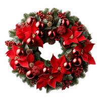 AI generated Christmas wreath png isolated on transparent background