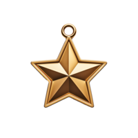 AI generated Minimalist 3d Gold medal star png isolated on transparent background