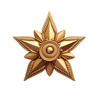 AI generated Minimalist 3d Gold medal star png isolated on transparent background