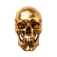 AI generated Gold skull isolated on transparent background png