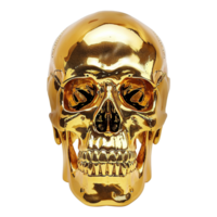 AI generated Gold skull isolated on transparent background png