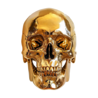 AI generated Gold skull isolated on transparent background png