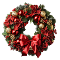 AI generated Christmas wreath png isolated on transparent background