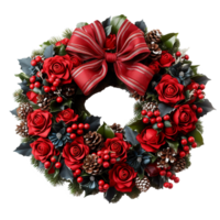 AI generated Christmas wreath png isolated on transparent background