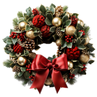 AI generated Christmas wreath png isolated on transparent background