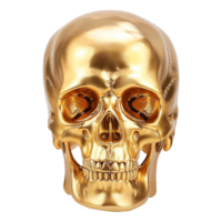 AI generated Gold skull isolated on transparent background png