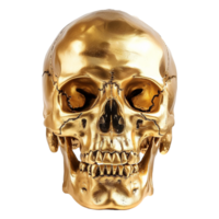 AI generated Gold skull isolated on transparent background png