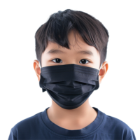 AI generated Small boy wear face mask png isolated on transparent background