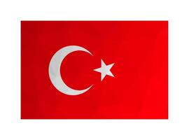vector aislado ilustración. nacional turco bandera con blanco estrella y creciente. oficial símbolo de pavo. creativo diseño en bajo escuela politécnica estilo con triangular formas degradado efecto.