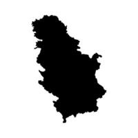 Vector isolated simplified illustration icon with black silhouette of Serbia map. White background