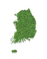 vector aislado simplificado ilustración icono con verde herboso silueta de sur Corea mapa. blanco antecedentes