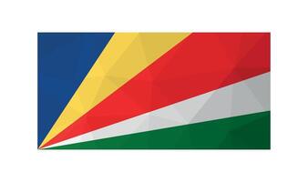 vector ilustración. oficial símbolo de seychelles nacional bandera en multi colores. creativo diseño en bajo escuela politécnica estilo con triangular formas degradado efecto