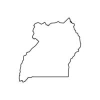 vector aislado simplificado ilustración icono con negro línea silueta de Uganda mapa. blanco antecedentes