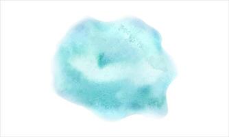 Turquoise abstract texture. Strokes of paint. Cloud, sky. Brushed painted background. Aquarelle splash. Watercolor illustration for card, greeting. vector