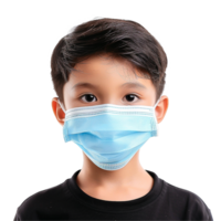 AI generated Small boy wear face mask png isolated on transparent background