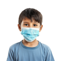 AI generated Small boy wear face mask png isolated on transparent background