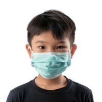 AI generated Small boy wear face mask png isolated on transparent background