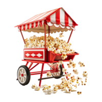 AI generated Popcorn machine isolated on transparent background png