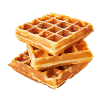 AI generated Belgian waffles isolated on transparent background png