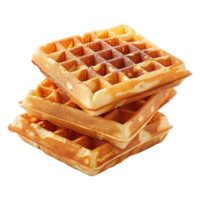 AI generated Belgian waffles isolated on transparent background png