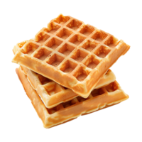 AI generated Belgian waffles isolated on transparent background png