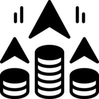 Solid black icon for gain vector