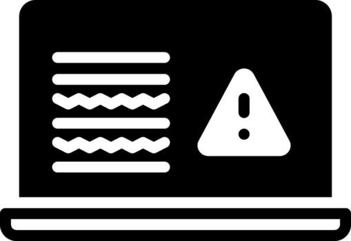 sólido negro icono para error vector