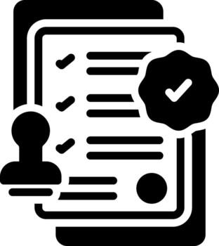 Solid black icon for approve vector