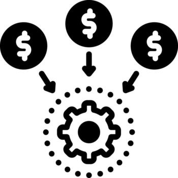 Solid black icon for cashflow vector