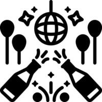 Vector solid black icon for parties