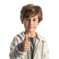 AI generated Boy raising thumb isolated from transparent background png