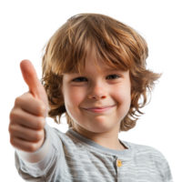 AI generated Boy raising thumb isolated from transparent background png