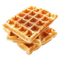 AI generated Belgian waffles isolated on transparent background png