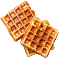 AI generated Belgian waffles isolated on transparent background png