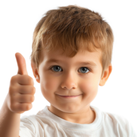 AI generated Boy raising thumb isolated from transparent background png