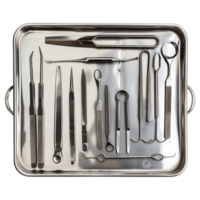 AI generated Tray with surgical equipment isolated on transparent background png