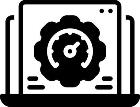 Solid black icon for performance vector