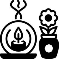 Solid black icon for aromatherapy vector