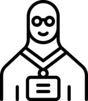 Black line icon for nickname vector