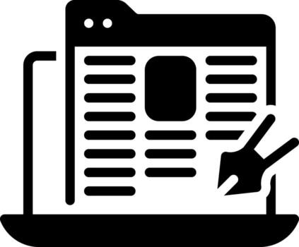 vector sólido negro icono para columnistas